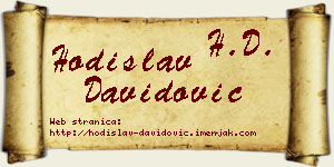 Hodislav Davidović vizit kartica